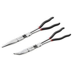 Set of 2 double jointed extra long half-round nose pliers