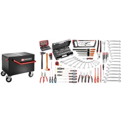 147-piece set of industrial maintenance tools - roller chest