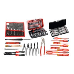 69-piece set of electricians tools - metal toolbox