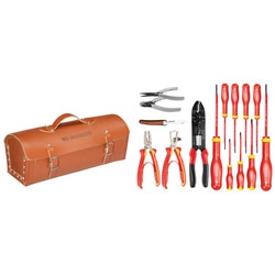 15-piece set of electronic tools - leather bag