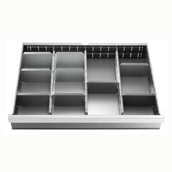 Set of 27 partitions for drawers 75 mm wall