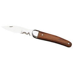 Electricians knife with wire stripper with wood handle 