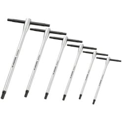 Set of 6 "T" wrenches with sliding bar
