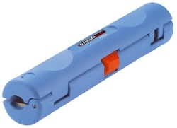 Sheath and insulation stripper for coaxial and twisted-pair cables