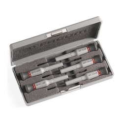 Micro-Tech® 5-piece screwdriver set slotted head - Phillips®