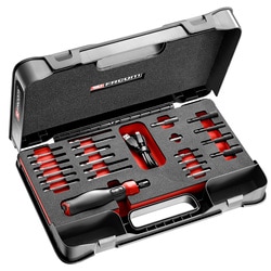 23PCS SET WITH LONG BITS AND  4V E-PROTWIST HANDLE IN BOX