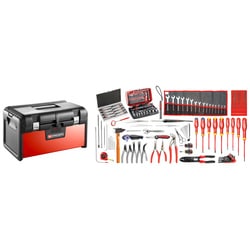 120-piece set of electromechanical tools - bi-material toolbox