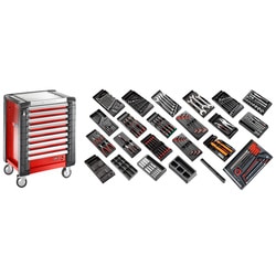 230-piece set of universal tools - 9 drawer roller cabinet