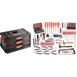 Seleção eletrónica 101 ferramentas - caixa Tough System de 3 gavetas