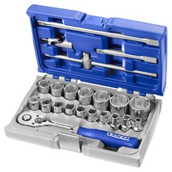 EXPERT  1/2" socket and accessory set - metric - 22 pieces