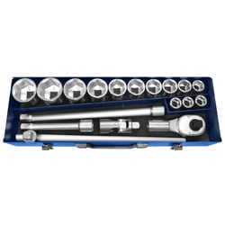 EXPERT  3/4" 6-point sockets - Metric - 18 pieces
