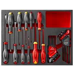 MATRIX FOAM MODULE OF SCREWDRIVERS AND KEYS - 28 PCS