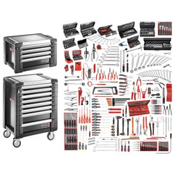 528-piece set of industrial maintenance tools - 8 drawer roller cabinet and chest