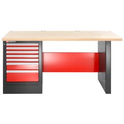 Heavy-duty workbench 2182mm - 7 drawers - stainless steel or wooden worktop - high version