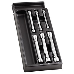 Metric angled socket wrench set in heat formed tray