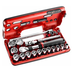 SXL.DBOX1 - 1/2" metric 6-point extending ratchet set