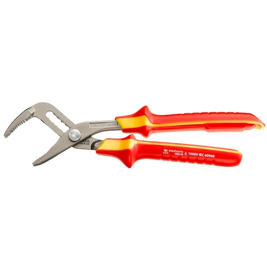 VDE long nose multigrip high performance plier bi material handle, 250 mm