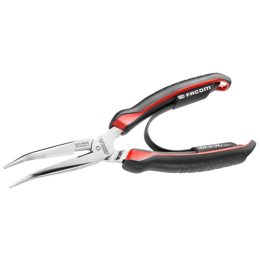 Half-round long 40° bent nose pliers, 200 mm