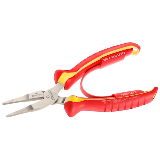 VDE flat nose pliers, 160 mm