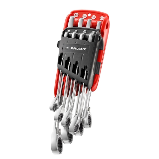 5/16 in. - 3/4 in. Reversible Ratchet Wrench Set With Holder (8 pc)