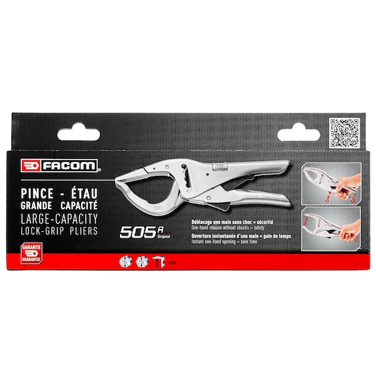 Large-capacity lock-grip pliers, 270 mm