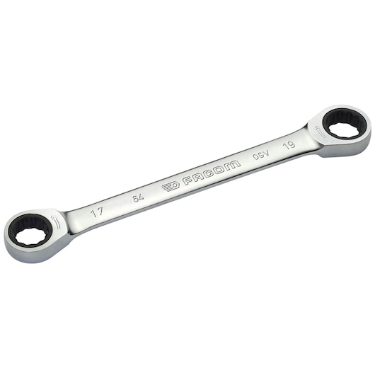 Straight Double Box-End Ratchet Wrench, 21 x 23 mm