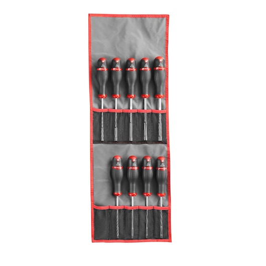 Forged socket wrenches with metric screwdriver handle, 14 pieces
