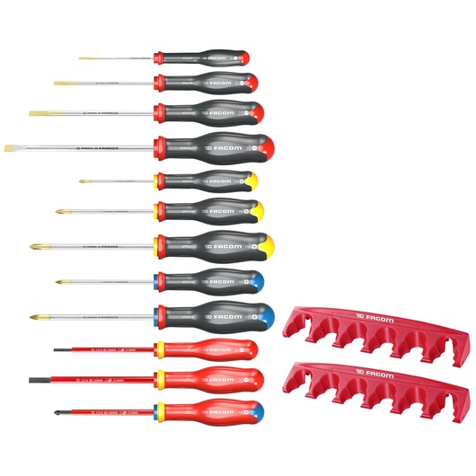 Screwdriver PROTWIST® set, 2 racks, 12 pieces