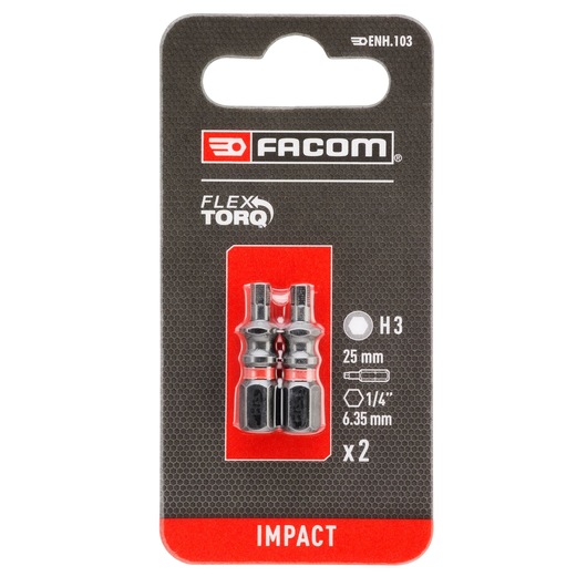 Hex 3 25mm IMPACT FLEXTORQ (2 PK)