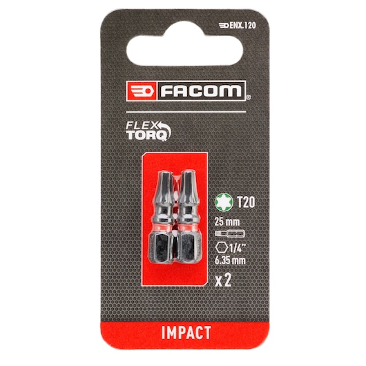 TORX® 25mm, 2 packs, Impact Flextorq, T20