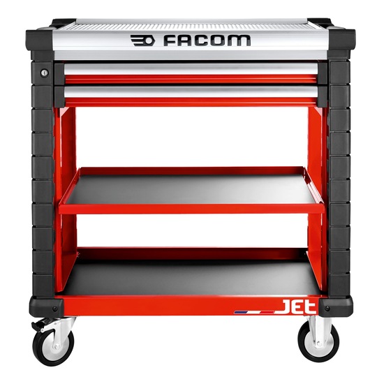 Utility Cart 3 Levels, 2 Drawers, L 759 x H 421 mm, Top 0,37 m², 3 Modules per Drawer