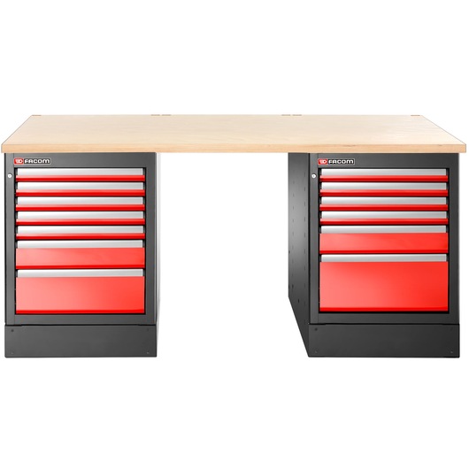 JLS3 workbench high version 13 drawers wooden worktop