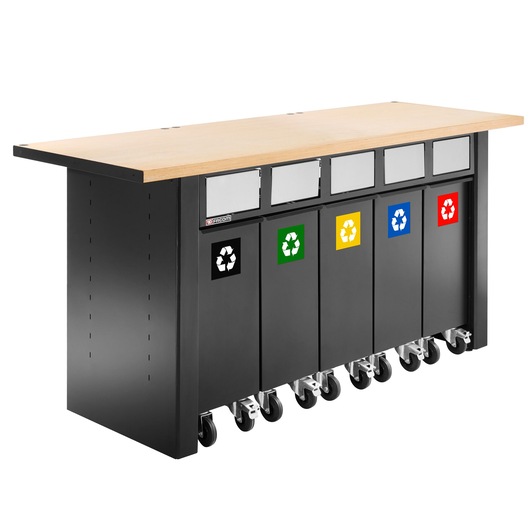 JLS3 SET OF 5 RECYCLING BINS AND FLAP SYSTEM
