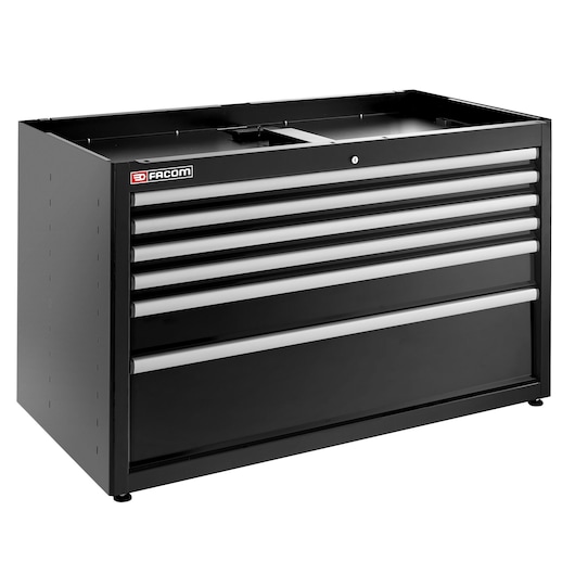 JLS3 DOUBLE BASE UNIT 6 DRAWERS BLACK