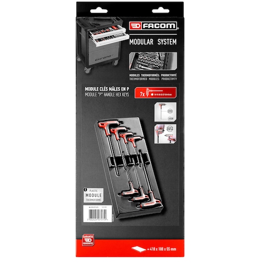 TORX® 7 in. P-Handle Hex Key in Thermo-Formed Module, Small 1/3 in.