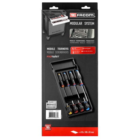 8 PROTWIST® screwdriver in thermo-formed module, small 1/3"