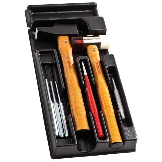 Rivet hammer impact tool set, 7 pieces, packaged