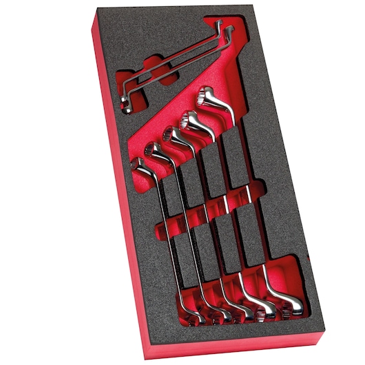 Double offset-ring wrench set, foam module