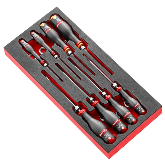 Foam module 8 pieces screwdriversSafety Lock System