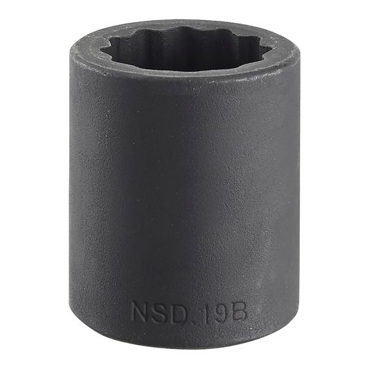 1/2" impact socket 12-points, 19 mm