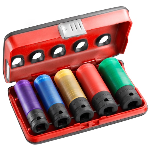 15 to 22 mm Reinforced Long Impact Sockets 1/2 in. Drive Set (5 pc)