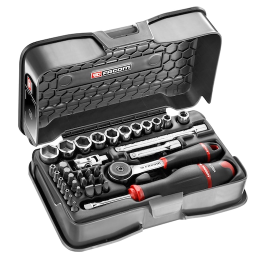 1/4 in. Socket Set, MBOX, Performance Round Head Ratchet (37 pc.)