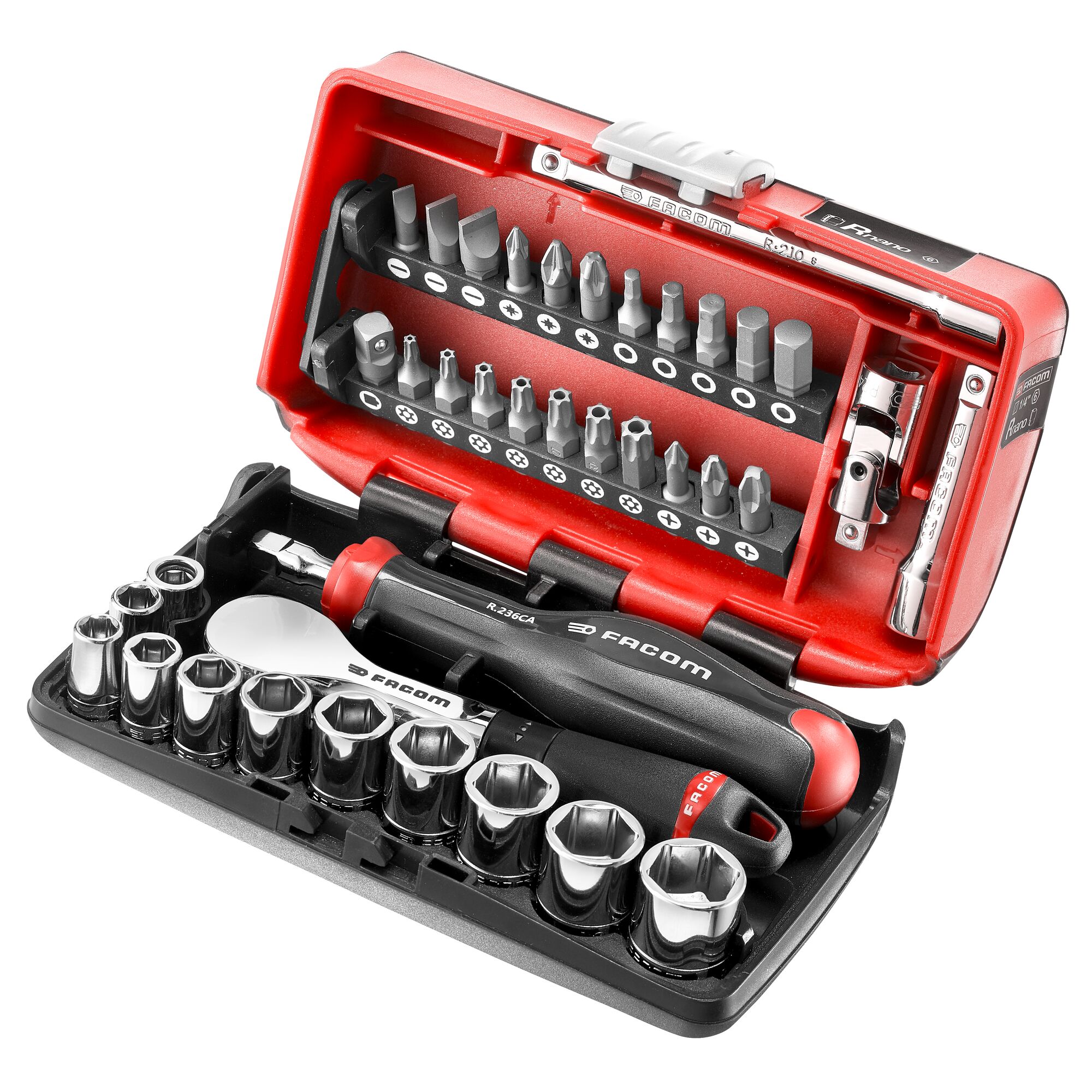 takaページ 1/4 in. NANO Socket Set With High Performance Ratchet (38 pc.) | FACOM