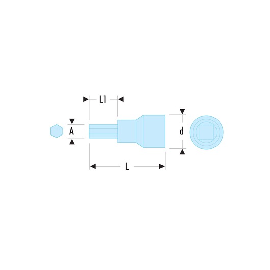 1000V 1/4 in. Drive 4mm 6-Point Insulated