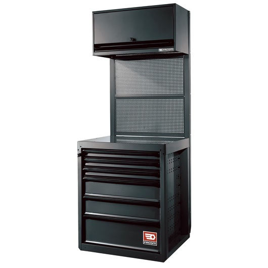 Top chest with door, black