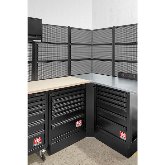 Corner unit with galva worktop RWS2 black