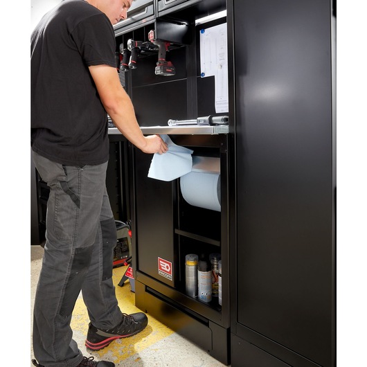 Base unit with bin and paper roll holder RWS2 black