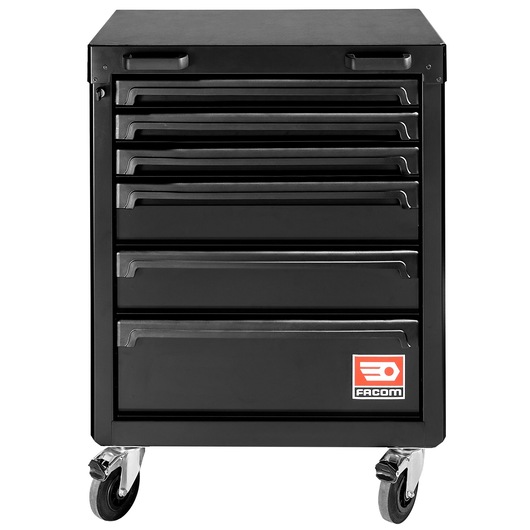 Front view of roller cabinet 6 drawers RWS2 black