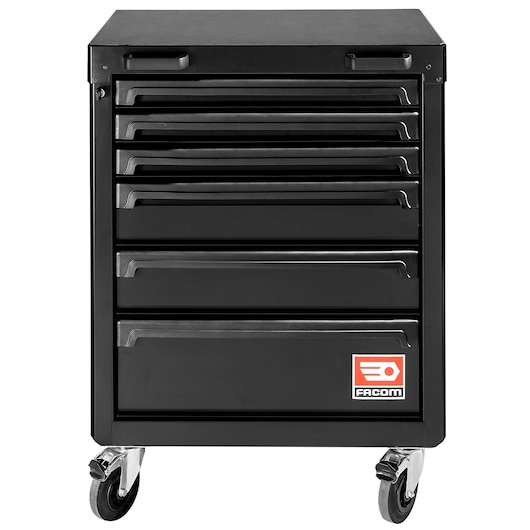 Front view of roller cabinet 6 drawers RWS2 black