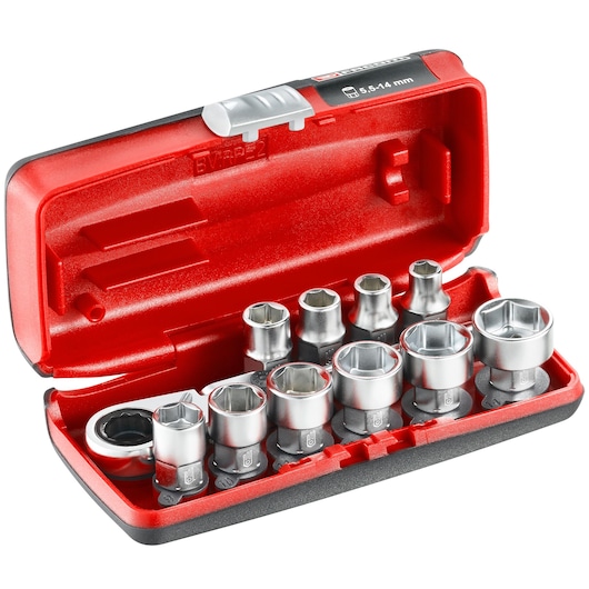 1/4" socket set, 11 pieces, PICO HX Ratchet